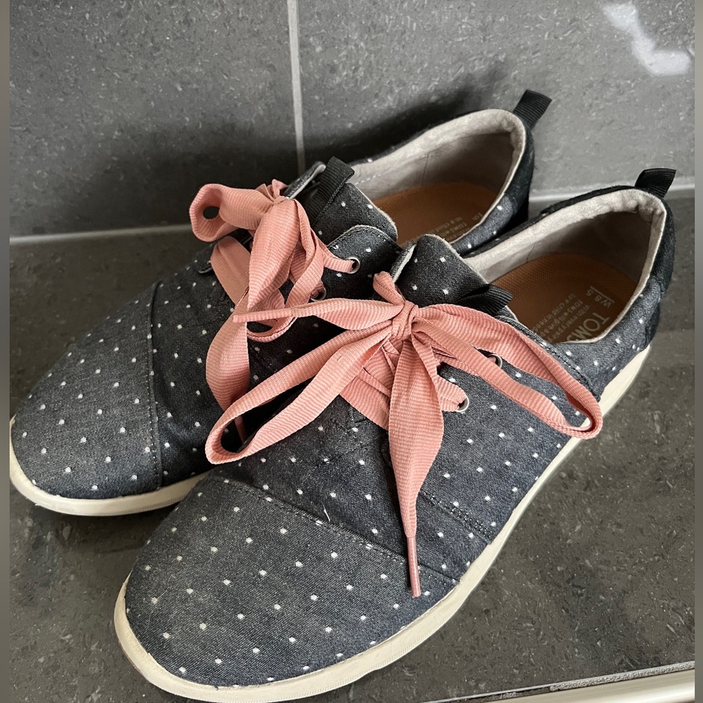 Toms Del Ray Polka Dot Ribbon Shoes